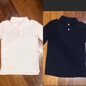 EUC Boys long sleeved navy & white polos size 6/7